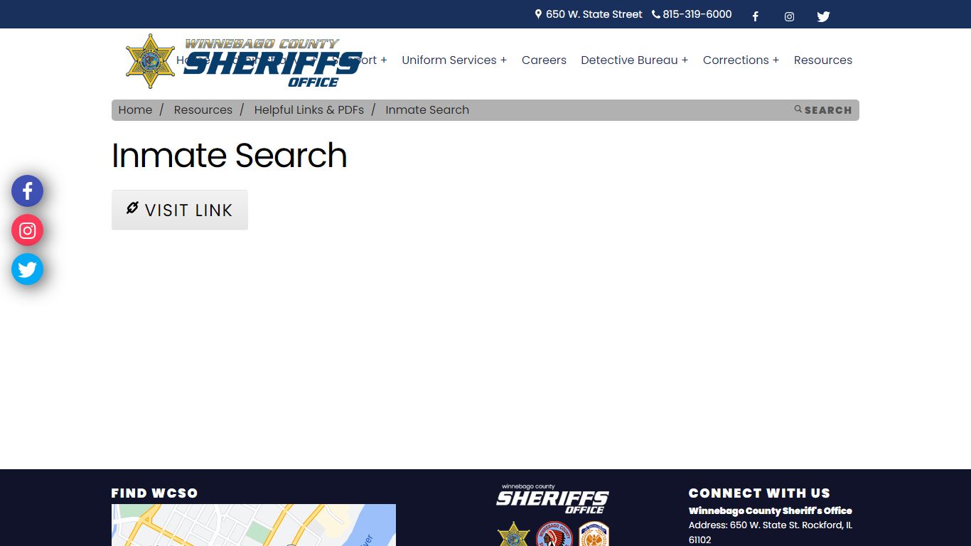 Inmate Search Links - Winnebago Sheriff